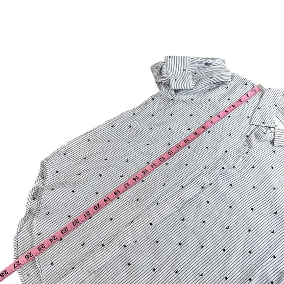 Rails Taylor Flocked Striped Collared Button Down Moon Stars Blue White Small - Picture 15 of 16